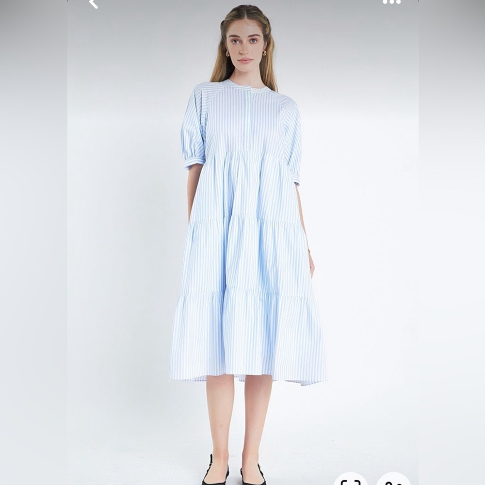 English Factory STRIPED MIDI DRESS